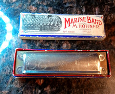 Old Vintage M Hohner Marine Band 1896 Harmonica Made In Germany 1920s picture