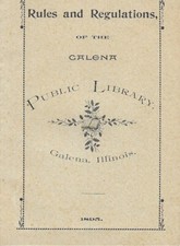 Galena, Illinois.  Library  Rules and Regulations as of 1895 Booklet 12. Pages. picture