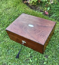 Victorian Rosewood Sewing or Jewellery Box with Lovely Interior picture