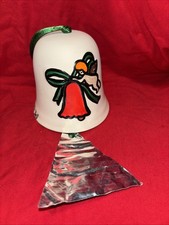 Vintage Christibells Dubre Clay Pottery Christmas Bell Ornament picture