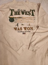 VINtage RoundRocks Fly Fishing How The West Was Won Graphic Men's L Long Sleeve picture