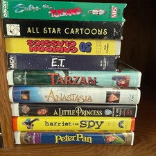 Lot 9 Family VHS Disney Warner Bros Nickelodeon E.T. Popeye Anastasia Tarzan picture