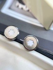 Montblanc Round cufflinks stainless steel white star MB114770 No packaging box picture