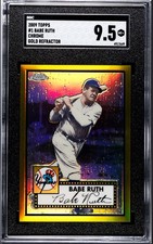 2009 Topps Chrome Babe Ruth Gold Refractor SGC MINT 9.5 YANKEES HOF BAMBINO picture