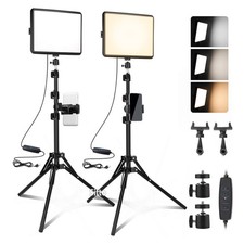2x LED Video Light Kit Studio Dimmable Photo Tripod Photography Lighting picture
