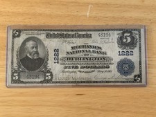1905 5 Dollar Note Mechanics National Bank Burlington New Jersey  picture