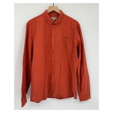 COS Shirt Mens Large Orange Button Down Lyocell Cotton Twill Long Sleeve Pocket picture