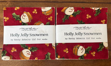 Moda Holly Jolly Snowmen Kathy Schmitz 2 Charm Packs 64 Squares OOP Christmas picture