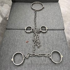 Bondage Heavy Duty Stainless Steel Handcuffs Ankle Cuffs Fetter Restraints BDSM picture