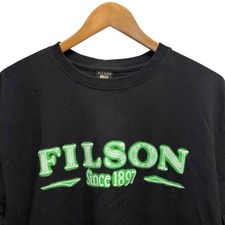 Filson Mens Size L Black/Green Crewneck Spellout Short Sleeve Cotton T-Shirt USA picture