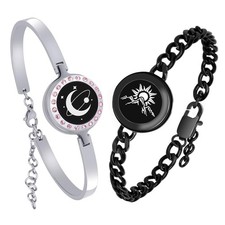 Long Distance Touch Bracelets, Vibration & Light up Remote Smart Matching Cou... picture