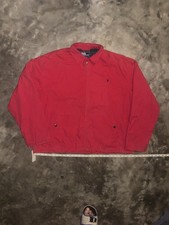 VTG Polo Ralph Lauren Harrington Jacket Mens XL Red Flannel Plaid Lined picture