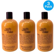 Philosophy Vanilla Birthday Cake Shampoo Shower Gel & Bubble Bath 16 oz 3 Pack picture