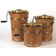 Lehman's Manual Ice Cream Maker - Make Your Own Homemade, Hand Crank Steel/Oak picture
