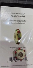 Fenton Art Glass Bead Lampwork 3D Apple Strudel Barrel Handmade 925 retired picture