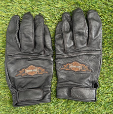 Harley Davidson Leather Motorcycle Riding Gloves Velcro Strap Size XL picture