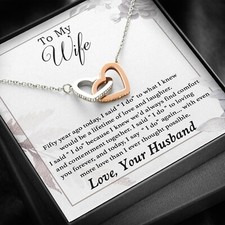 To My Wife Necklace Romantic 50 Years 50th Wedding Anniversary Gift picture