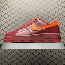 IO4489-601 Nk A Force 1 Low Patent Leather Pack Dark Team Red Safety Orange picture