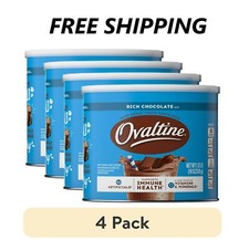 4-pk Ovaltine Rich Chocolate Drink Mix Powdered Drink Mix for Hot and Cold Milk picture