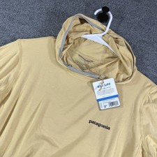 Patagonia Womens Yellow Tropic Comfort Graphic Sun Hoody Fitz Roy Tarpon NWT picture