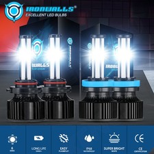2026 6-Sides 9005 H11 LED Combo Headlight Bulbs High Low Beam White 450000LM 4x picture