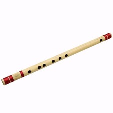 Flute Natural Bamboo  Wooden Indian Musical Instrument Bansuri Scale C 12inch picture