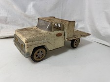Vintage 1960s Tonka White Flatbed Steel Toy Truck USA Rust  picture