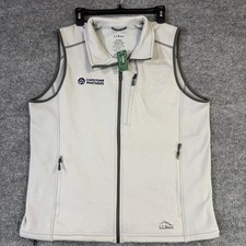 LL Bean Vest Mens Extra Large Quarry Gray ProStretch Fleece Full Zip Pockets NWT picture