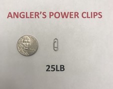 Anglers Power Clips Paperclip Fishing Lure Fast Snap 25 BULK pack 25lb USA picture