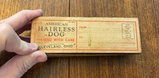 Vintage 1934 Fishlove Co., American Hairless Dog in Comical Wooden Box Label picture