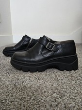 VTG Skechers Chunky Platform Shoes Women's 10 Black Leather Monk Strap 90s Y2K picture