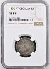 1830 AT Georgia 2 Abazi NGC VF25 Silver .917 KM-75 Very Fine Graded Certified picture