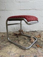 Anton Lorenz Thonet Tubular Cantilever Footstool Stool Chrome MCM Cesca Breuer picture