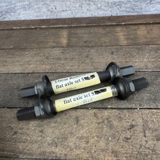 Redline BMX Axle Set 14mm NOS Front Rear Wheel Pair Black Steel Old School Bike picture