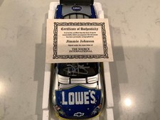 JIMMIE JOHNSON AUTOGRAPHED 2007 LOWE'S RICHMOND WIN COT DIECAST W/COA & CARD picture