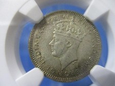 British Malaya 1939 10 Cent Silver Coin George VI Uncirculated 75% Silver picture