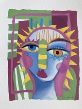 Original Abstract Oil Painting Portrait on Paper-Goodpaster picture