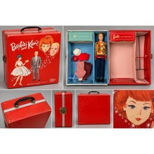 Vintage 1963 Mattel Barbie Ken Red Doll Case Ken Doll Clothes Accessories picture
