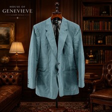 1970s–1980s Milano Clothing Pierone's Men's Blazer Jacket, Blue-Green Polyester, picture