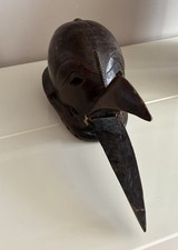 Antique Angola Chokwe Bird Mask Prominent Beak & Moveable Jaw 18