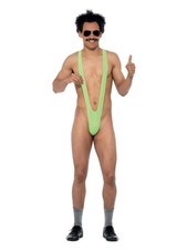 Smiffys Official Borat Mankini Costume in Lime Green, One Size, Fun Fancy Dress picture