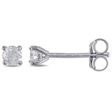 AMOUR 1/4 CT TW Diamond Stud Earrings In 14K White Gold picture