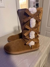 Koolaburra by UGG Victoria Tall Boots – Girls Size 3 – Chestnut –Worn 2x picture