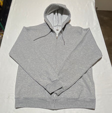Jerzees Men's M Gray Full Zip Fleece Hoodie w/ Pockets Regular Fit picture