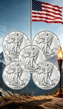 lOT OF 5 2026 ..999 American Eagle 1 oz Walking Liberty design picture