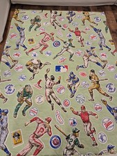 Vintage MLB Baseball Logos Bedspread Blanket Quilt 80x45 vintage 1970s rare picture