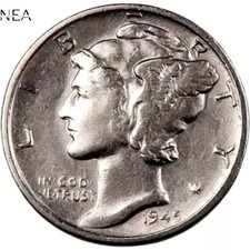 1945-S MICRO S Mercury Dime ~ Borderline Uncirculated (AU++) picture