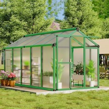 Garvee 6'x10' Polycarbonate Greenhouse Aluminum Frame Roof Vent for Backyard picture