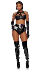 Sexy Forplay 5pc  Darqueside Black Faux Leather Star Wars Darth Vader Costume  picture
