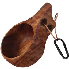 Foxyoo Kuksa Wooden Mug, 12 oz Wood Coffee Cup for Camping Hiking traveling picture